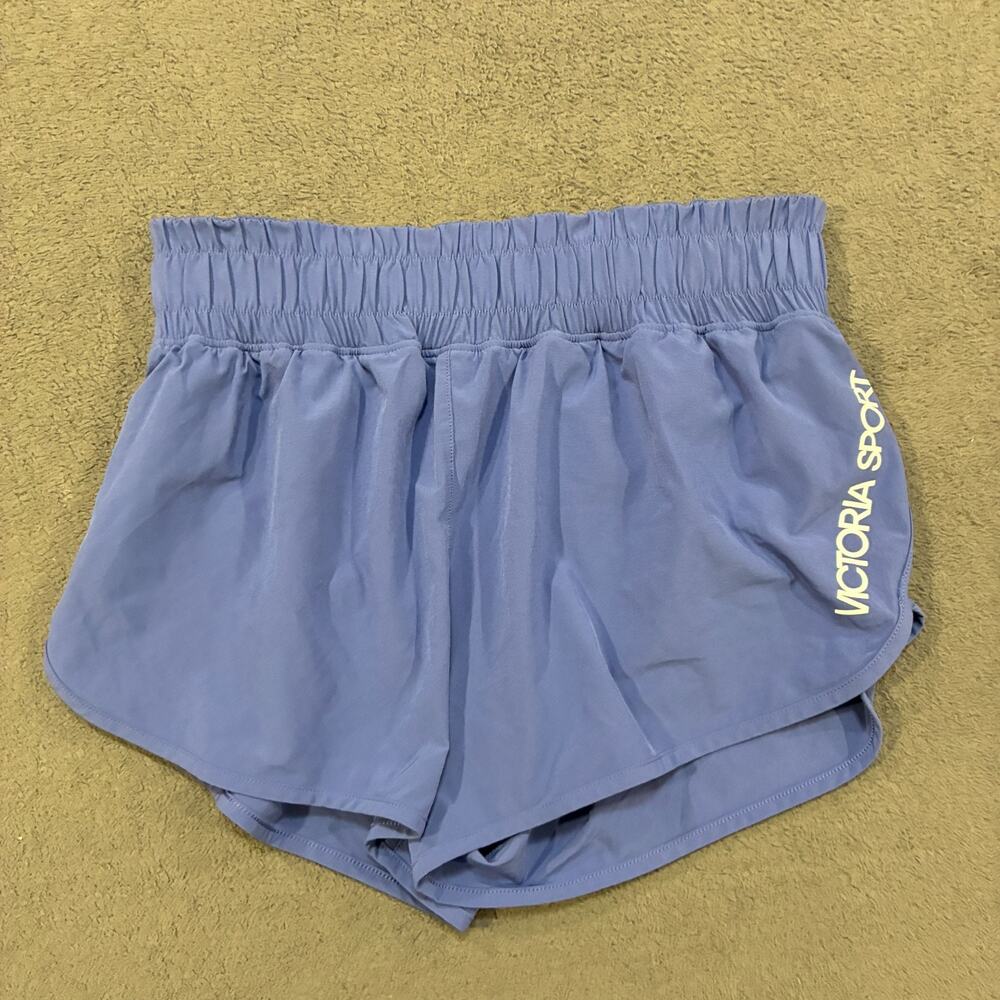 Victoria Sport Periwinkle Blue Smocked High Rise Running Shorts Women's Size M